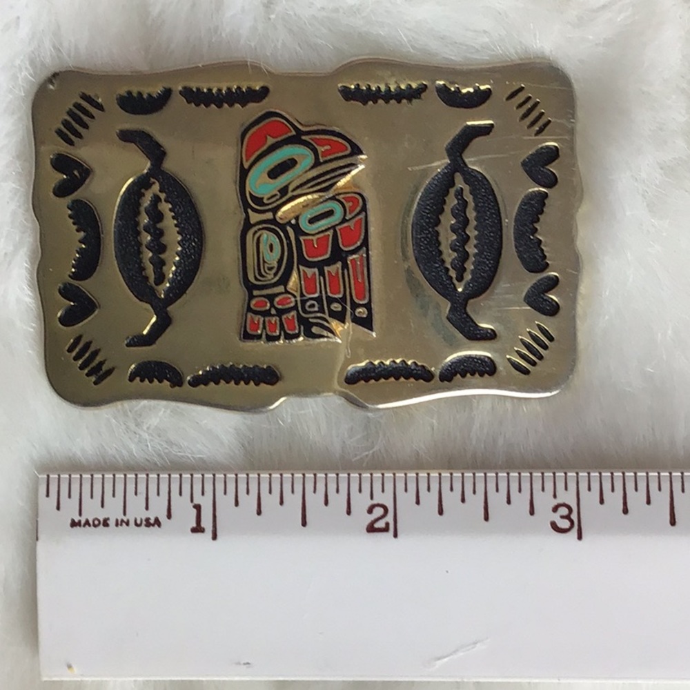 Abstract Native Design hook back Metal Buckle - Picture 2 of 5